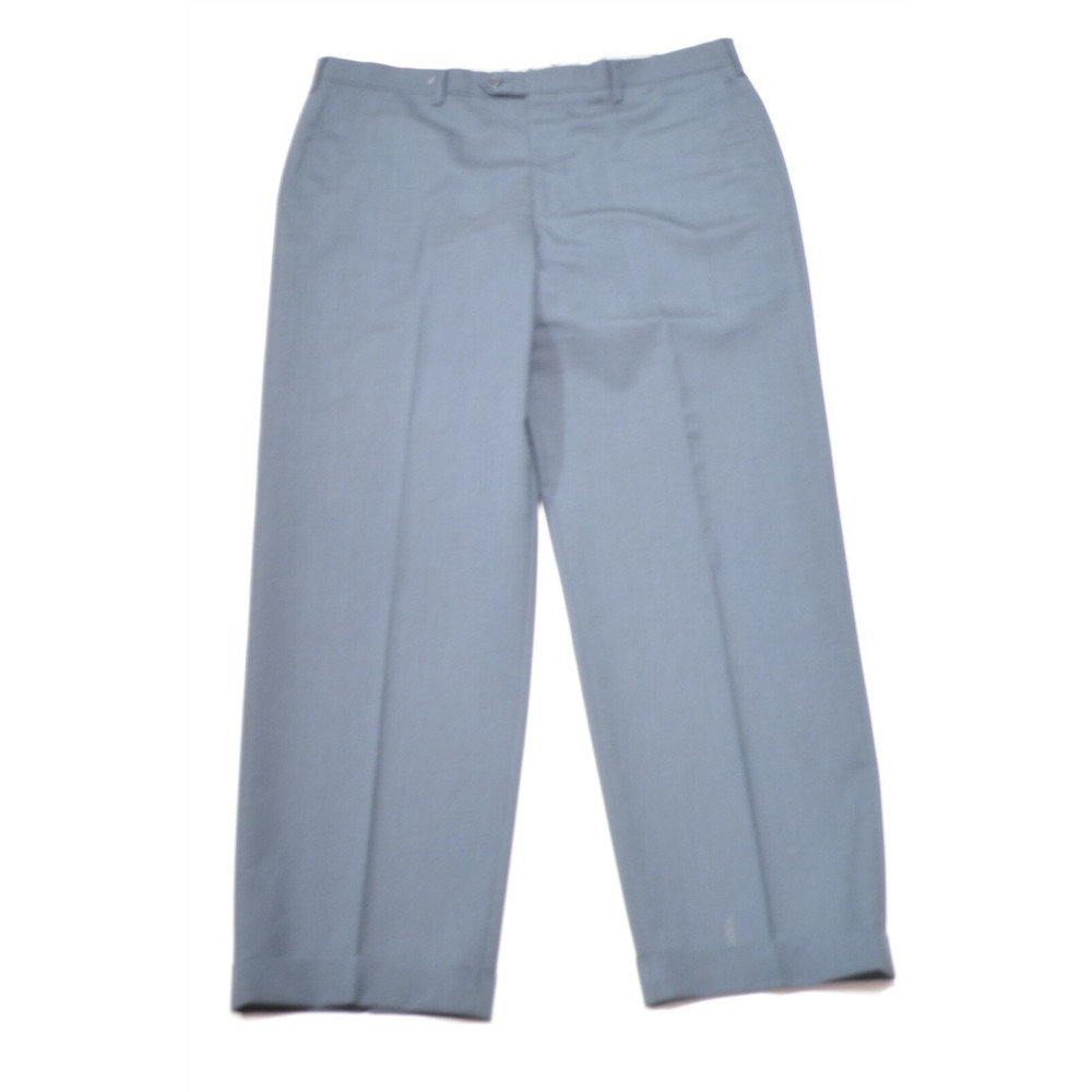St. Croix 40 x 32 Navy Blue Cuffed Wool Blend Dress Pants